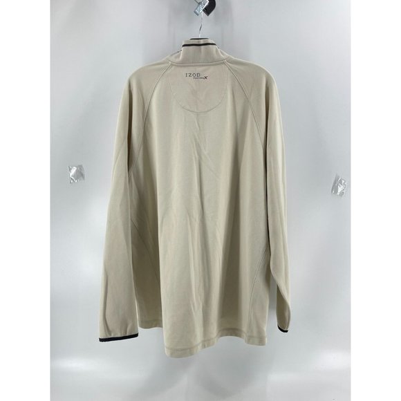 Izod PerformX Men's 1/4 Zip High Collar Knit Golf Sweatshirt Jacket Beige XXL - Picture 4 of 10
